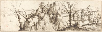 Paisaje con un lago de Augustin Hirschvogel