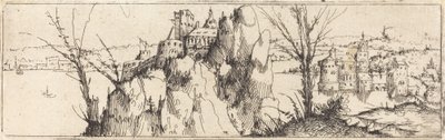 Paisaje con un Lago [placa superior] de Augustin Hirschvogel