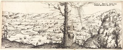 Paisaje con la Conversión de San Pablo de Augustin Hirschvogel