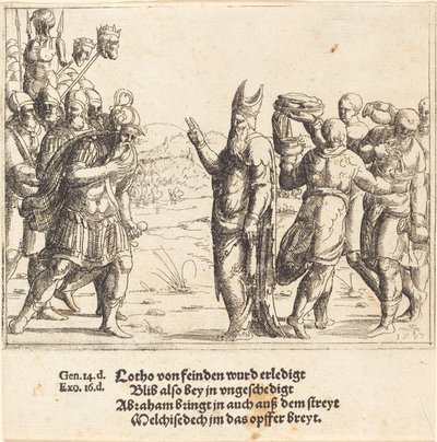 Melquisedec con pan y vino, 1547 de Augustin Hirschvogel