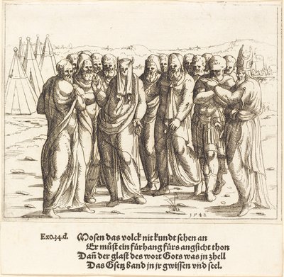 Moisés habla a los Hijos de Israel, 1548 de Augustin Hirschvogel