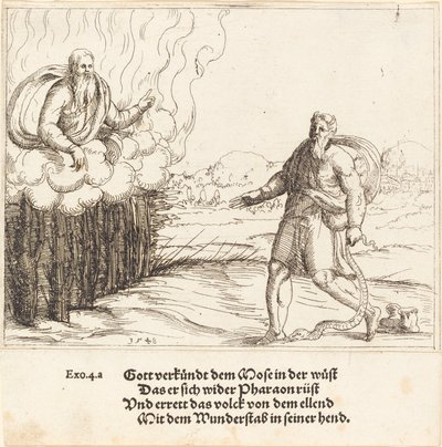 Moisés y la Serpiente de Augustin Hirschvogel