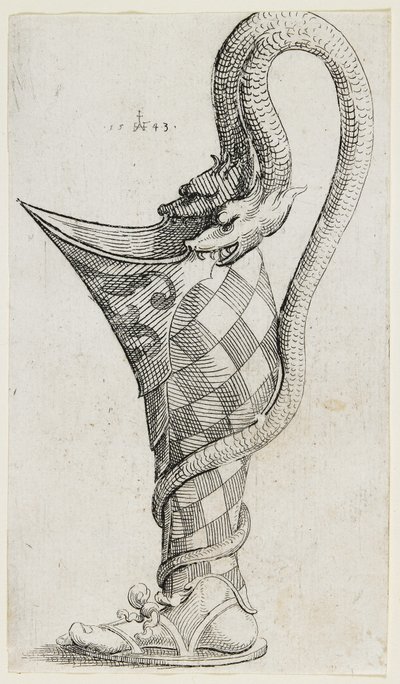 Vaso ornamental en forma de pierna, 1543 de Augustin Hirschvogel