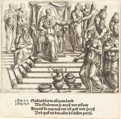 Visita de la Reina de Saba a Salomón, 1548 de Augustin Hirschvogel