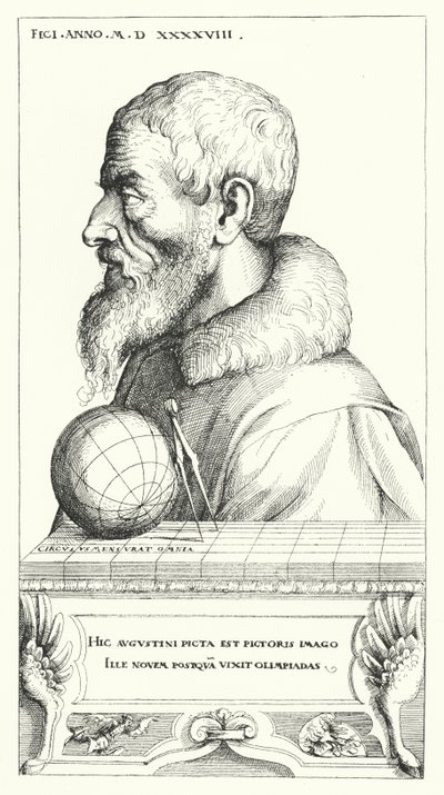 Autorretrato de Augustin Hirschvogel, artista, matemático y cartógrafo alemán de Augustin Hirschvogel