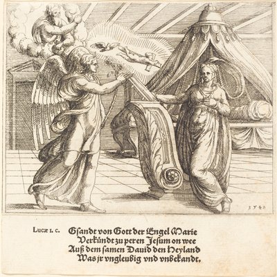 La Anunciación de Augustin Hirschvogel