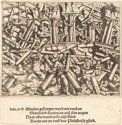 La muerte de Sansón de Augustin Hirschvogel