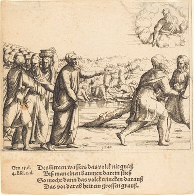 El Señor endulza las aguas de Mara, 1548 de Augustin Hirschvogel