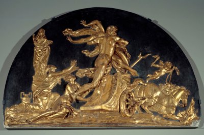 El Fuego o Plutón removiendo a Proserpina (bajo relieve en estuco) de Augustin Pajou