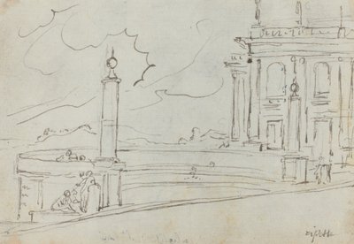 La Ripetta en Roma [verso] de Augustin Pajou