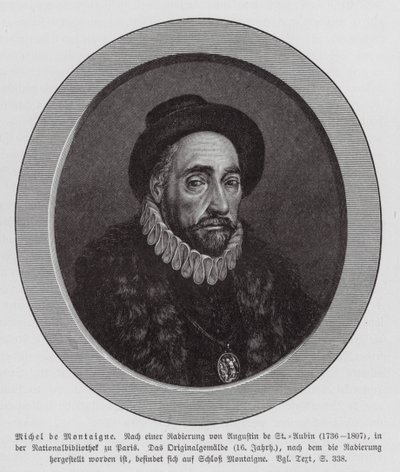Michel de Montaigne, filósofo francés (grabado) de Augustin de (after) Saint-Aubin