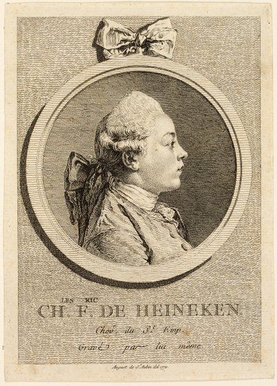 Retrato de Charles Frederick de Heincken de Augustin de Saint-Aubin