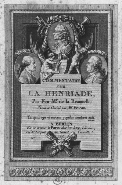 Frontispicio del comentario de de la Beaumelle de 