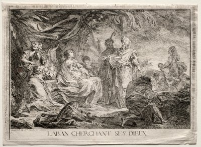 Labán buscando sus dioses de Augustin de Saint Aubin
