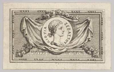 Medalla con retrato de Livio en el 5º libro, de Tiberio o los seis primeros... de Augustin de Saint Aubin