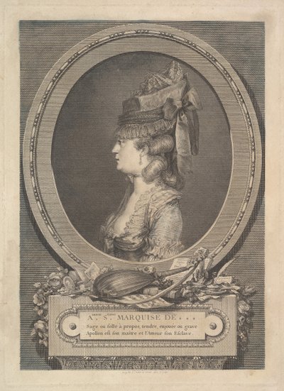 Retrato de Adrienne-Sophie Marquesa de *** de Augustin de Saint Aubin