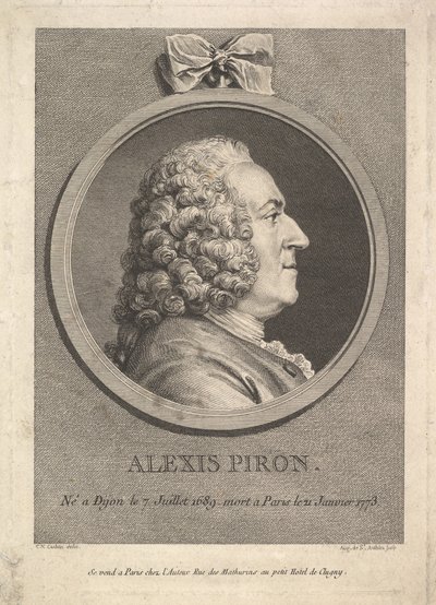 Retrato de Alexis Piron de Augustin de Saint Aubin