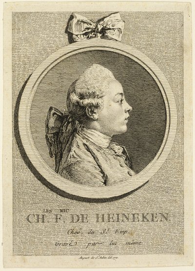 Retrato de Charles Frederick de Heincken de Augustin de Saint Aubin