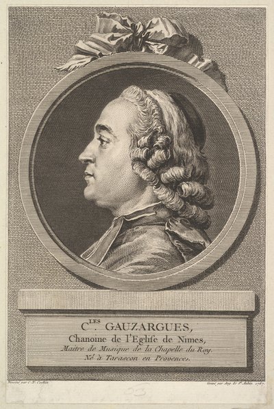 Retrato de Charles Gauzargues de Augustin de Saint Aubin