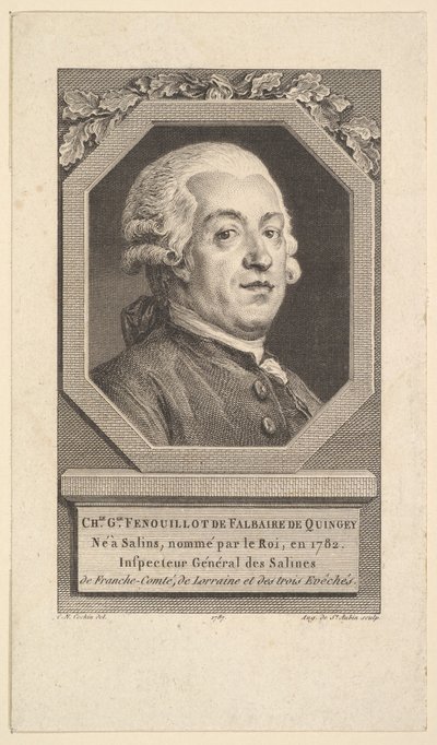 Retrato de Charles George Fenouillot de Falbaire de Quingey de Augustin de Saint Aubin