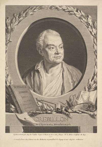 Retrato de Crébillon, 1770 de Augustin de Saint Aubin
