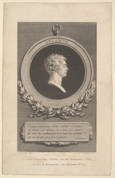Retrato de De Larive, 1785 de Augustin de Saint Aubin