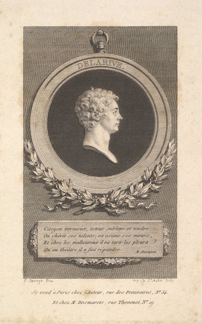 Retrato de De Larive de Augustin de Saint Aubin