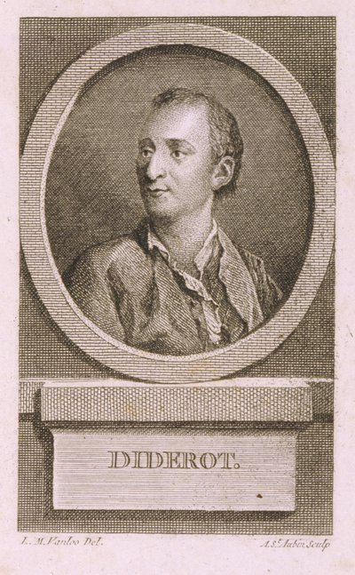 Retrato de Denis Diderot, 1713-1784 de Augustin de Saint Aubin