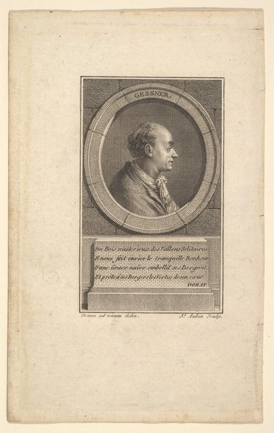 Retrato de Gessner, 1775 de Augustin de Saint Aubin