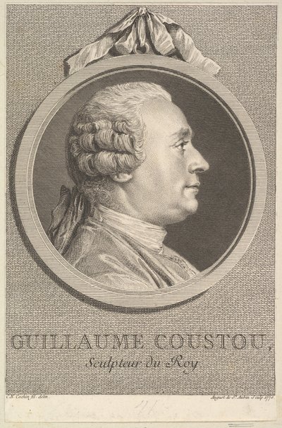 Retrato de Guillaume Coustou, 1770 de Augustin de Saint Aubin