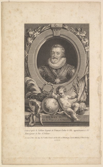 Retrato de Enrique IV de Augustin de Saint Aubin