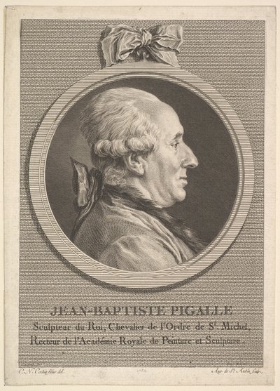 Retrato de Jean-Baptiste Pigalle de Augustin de Saint Aubin