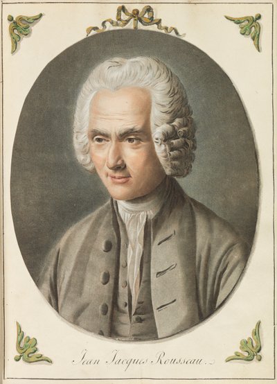 Retrato de Jean-Jacques Rousseau 1712-1778, ca 1775 de Augustin de Saint Aubin