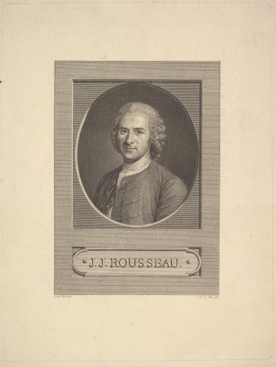Retrato de Jean-Jacques Rousseau, 1777 de Augustin de Saint Aubin