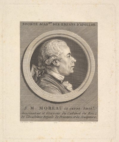 Retrato de Jean-Michel Moreau, 1787 de Augustin de Saint Aubin