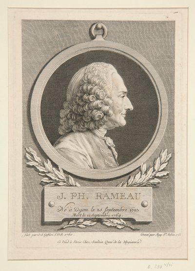 Retrato de Jean-Philippe Rameau de Augustin de Saint Aubin
