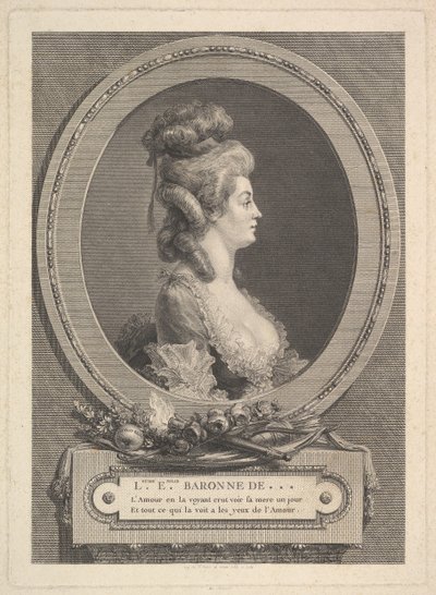 Retrato de Louise Émilie Baronne de ***, 1779 de Augustin de Saint Aubin