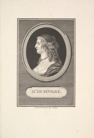 Retrato de Marie de Rabutin, Mise de Sévigné de Augustin de Saint Aubin