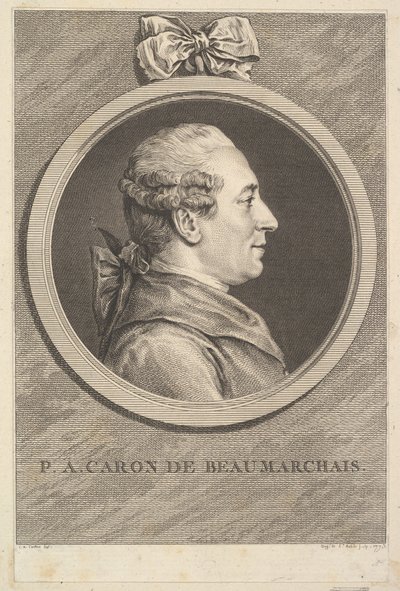 Retrato de P. A. Caron de Beaumarchais de Augustin de Saint Aubin