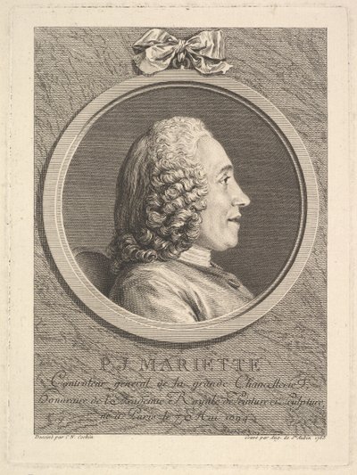 Retrato de Pierre-Jean Mariette, 1765 de Augustin de Saint Aubin