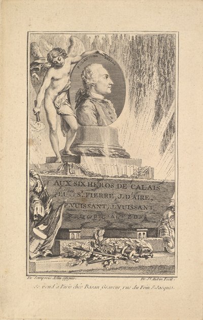 Retrato de Pierre Laurent de Belloy de Augustin de Saint Aubin