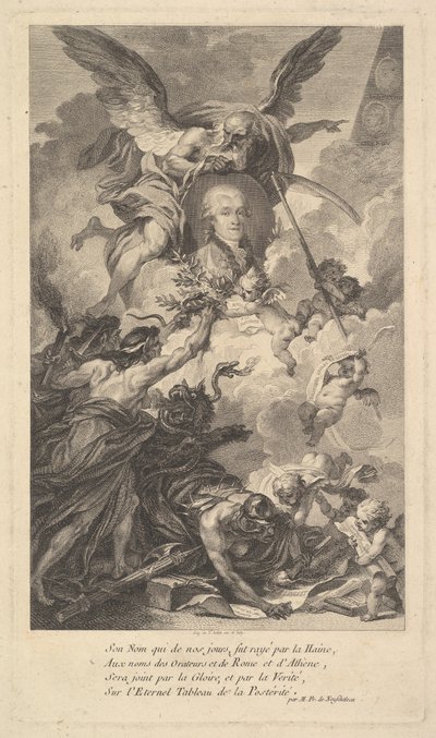 Retrato de Simon-Nicolas-Henri Linguet de Augustin de Saint Aubin