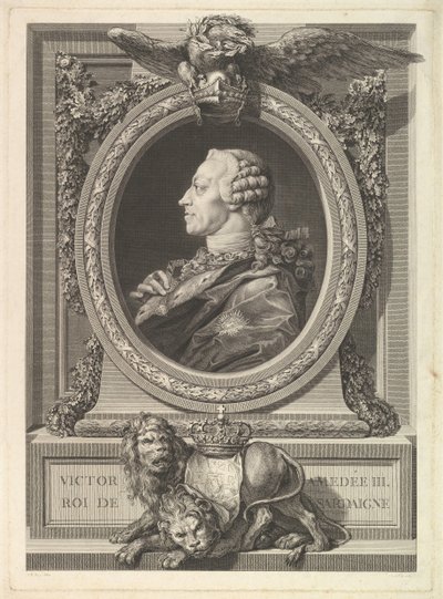 Retrato de Víctor Amadeo III, Rey de Cerdeña de Augustin de Saint Aubin