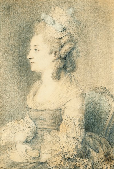 Retrato de la esposa del artista de Augustin de Saint Aubin