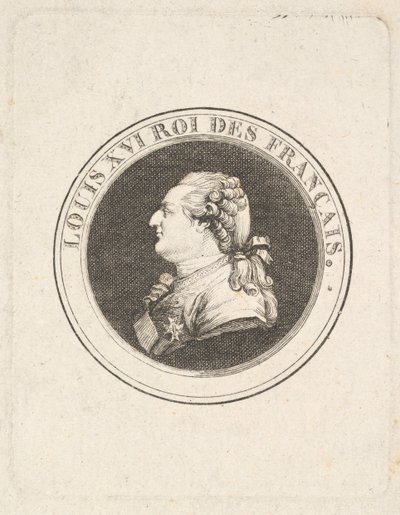 Impresión de una medalla de retrato de Luis XVI, posiblemente 1789-90 de Augustin de Saint Aubin