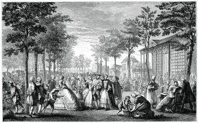 El paseo, París, 1885 de Augustin de Saint Aubin
