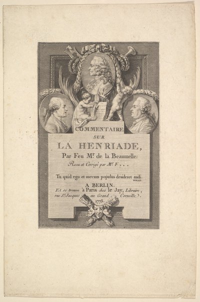 Voltaire, Fréron y la Beaumelle, 1775 de Augustin de Saint Aubin