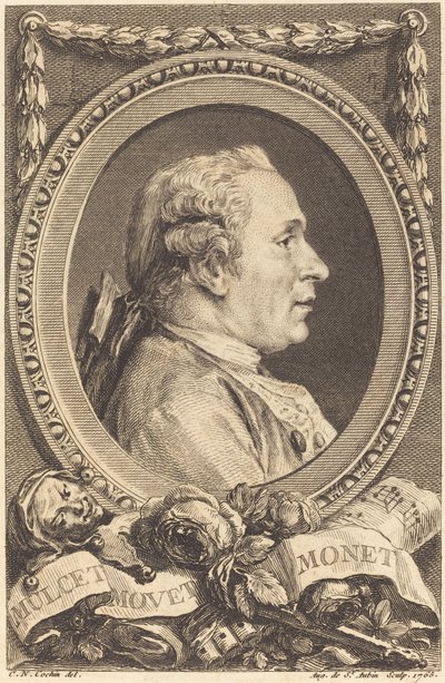 Jean Monnet de Augustin de Saint Aubin after Charles Nicolas Cochin II