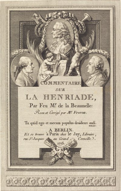 Comentario sobre la Henriada de Augustin de Saint Aubin after Clément Pierre Marillier
