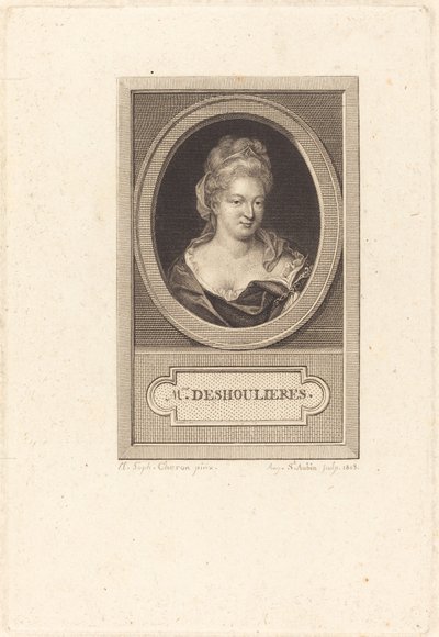 Antoinette du Ligier de La Garde Deshoulieres de Augustin de Saint Aubin after Elisabeth Sophie Cheron